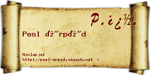 Pesl Árpád névjegykártya