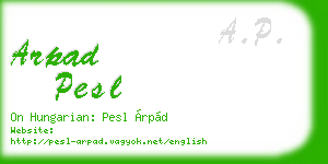 arpad pesl business card