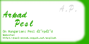 arpad pesl business card